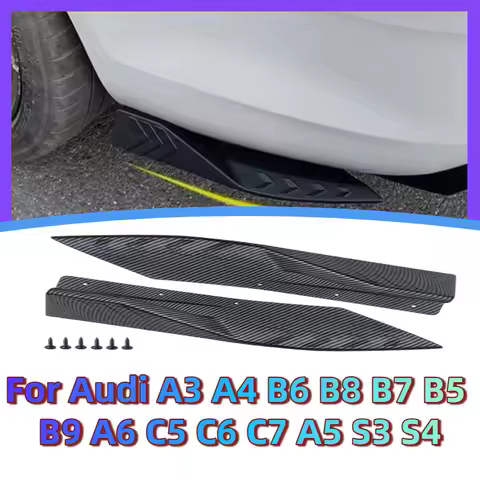 For Audi A3 A4 B6 B8 B7 B5 B9 A6 C5 C6 C7 A5 S3 S4 2Pcs Rear Bumper Lip Wrap Angle Diffuser Splitter