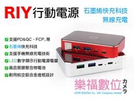 樂福數位免運 RIY 石墨烯 行動電源 無線充電 10000mah 20000mah 快充 PD QC 18w 雙向快充