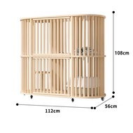 【พร้อมส่งจากไทย】Solid Wood Cat Cage กรงแมวไม้เนื้อแข็ง บ้านในร่มแมววิลล่า แมวตู้ขนาดใหญ่พื้นที่ว่าง 