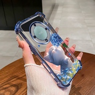 Case for Honor X9A X9B 5G X9 X9C SMART phone case flower cat four corner silicone TPU transparent so