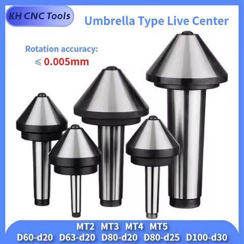 KH CNC D60 D80 D100 MT2 MT3 MT4 MT5 Morse Tapper Cone Mushroom Head Center Umbrella-type Rotating Ce