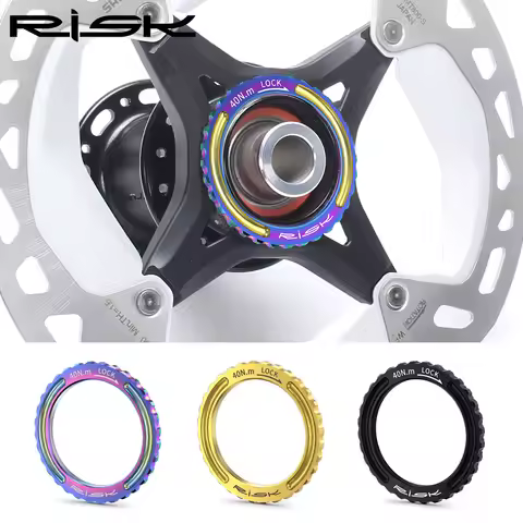 RISK Titanium Alloy Center-Lock Disc Rotor Pressure Cover,Lockring,Locknut & Cap - Compatible with C