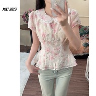 [CODE A16-JADE] WOMEN'S SHORT-SLEEVE ROSE DRESS WITH LACE COLLECTION, TIGHT WAIST FORM, BEAUTIFUL QU