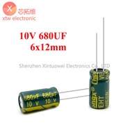 (50Pcs) Electrolytic Capacitor 10V 680UF High Frequency Low Resistance 6x12mm Long Life 680UF10V