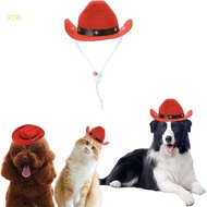 （High discounts）royalking.sg Adjust Pet Cowboy Outfit with Hat Bandanas Set Western Cowboy Hat Pet S