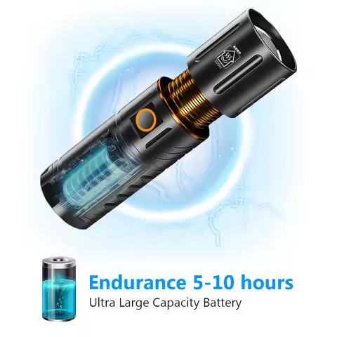 Camping Flashlight Multifunction Telescopic Zoomable Flashlight Rechargeable Portable LED Flashlight