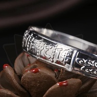 Six-Character Name S990 Silver Bracelet Nanwu Amitabha Silver Bracelet Child Silver Bracelet Bell Si