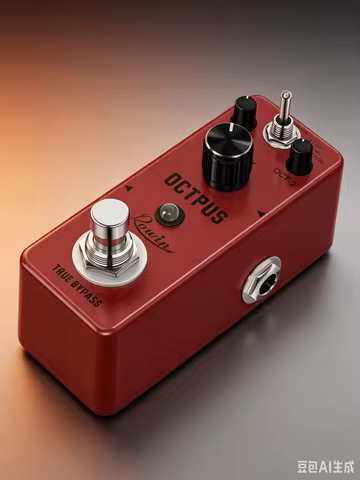 Rowin LEF-3806 Octpus Polyphonic Octave Guitar Effect Pedal, 3 Modes Top/Bottom/Both, 11 Octave Tone