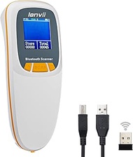 LENVII R777 Portable Barcode Scanner with LCD Wearable Mini Bluetooth 2.4G Wireless Wired Barcode Re