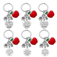 6 Pieces Teacher Keychain for Women Men Teacher Appreciation Gifts Thank You Gift Heart Charm Jewelr