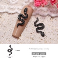 [10ชิ้น]โลหะงู งูแต่งเล็บ 3D Alloy Snake Nail Charms Metal Design