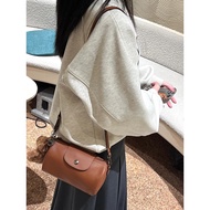 2025New Boston Cylinder Bag Calfskin Dragon Embellished Pillow Bag Baguette Cylinder Bag Single Shou