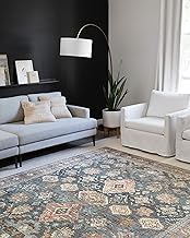 Loloi Skye Collection 2'-6" x 7'-6" Runner Rug in Sea/Rust - Soft Thick Area Rug, Vintage Inspired D