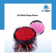 BT Mart [Gift] Sabun Bunga 99 Pieces Red Soap Roses Wedding Birthday Decoration Couple Valentine Day