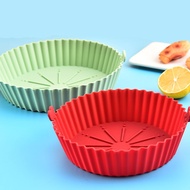 LOPU Round Oven With Handle Kitchen Plate Air Fryer Basket Baking Tray Air Fryer Accessories Silicone Pot