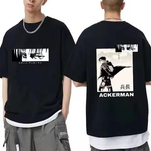 Anime Strongest Soldier Levi Ackerman T-Shirt Men's Outdoor Street Cool Shirt Levi Ackerman Y2K Hara
