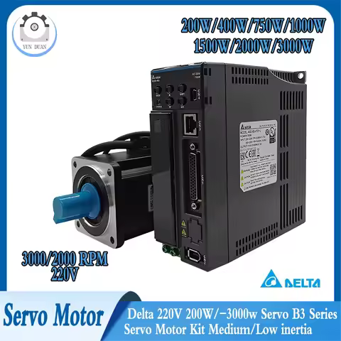 Delta AC Servo Kit 220V 750W/1KW/1.5KW Servo B3 Series Servo Motor Kit 60/80/130mm flange 24bit B2Se