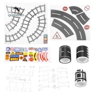 Play Road Tape for Toy Cars and Trains 3 Rolls 4.8cmx5m Straight Curve Track Traffic Signs - Kids Gi