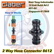 Claber 8612 / Claber 8613 Double Male Quick Click Adaptor / Water Hose Connector / 2 Way Connector