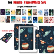 For Kindle PaperWhite 5 6 Acrylic Cover M2L3EK/M2L4EK 6.8'' Fashion Coloring Pattern SA569P SA568B 7