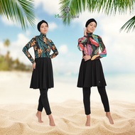 3 Pieces Set Women Muslimah Swimming Suit Muslimah Swimwear Swimsuit Baju Renang Muslimah Plus Size 