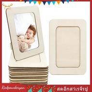 [Redpowderyan.th] 12PCS DIY Wood Picture Frames Unfinished Solid Wood Photo Picture Frames Standing 