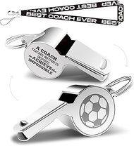 Whistles With Lanyard, Coach Whistle, Soccer Gifts, Soccer Gifts for Coach, Coach Gifts for Men Women Teacher Thank You Cheer Coach Gift – A Coach Teaches Motivates Inspires to Achieve the Impossible