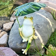 LLOYD Frog Figurine, Resin Creative Garden Frog Statue, Small Landscape Decoration Craft with Leaf F