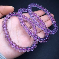 Natural Amethyst Faceted Abacus Beads Bracelet Female Amethyst Disc Beads Bracelet Brazilian Amethys