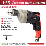 JLD Mesin Bor Listrik 13mm Bolak Balik Electric Drill 480W Mesin bor Murah Bor Beton Kayu Besi Tembo