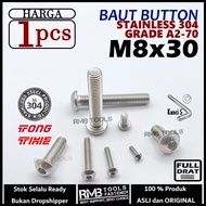 Bolt L Button M8 x 30 Length 3cm Stainless Steel SUS 304 Grade A2-70 Key L5 M8 Bolt L5 SS 304