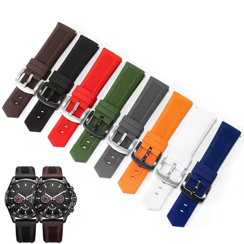 Rubber watchband for tag heuer Seiko watch straps 18mm 20mm 22mm 24mm black blue oranger for any bra