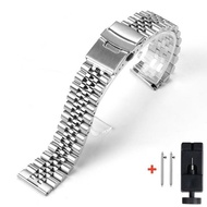 Original ✗❍✸ 316L Stainless Steel Watch band for Seiko SKX007/009 Men Watch Accessories Solid Jubilee Bracelet Strap 18/19/20/21/22/23/24mm