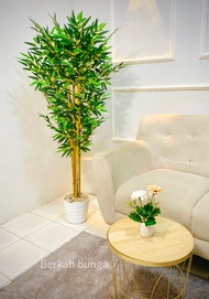 Pohon Bambu Artificial T 150cm Bambu Partisi Cendani Kuning Pohon Pojok Bunga Sudut Pohon Bambu Plas