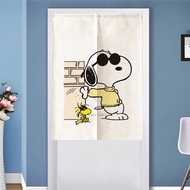 Custom Door Curtain Anime Cartoon Doorway Curtain Snoopy Series Door Curtain Half Height Shade Curtain Long Short Curtain for Kitchen Bedroom Home Decor 门帘 窗帘布 遮光隔热防晒