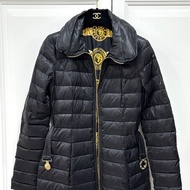 GIANNI VERSACE 黑色 黃 長版 雙面穿 鵝絨 羽絨外套 輕羽絨 風衣外套 長版風衣 長大衣