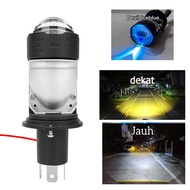 IBRIGHT Lampu Utama ZE0 Blue Lens H4 Projector Dengan Devil Eye Plus Kipas Pendingin Full Aluminium