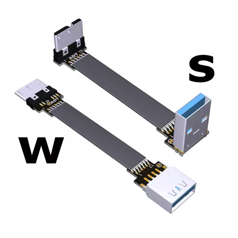 USB 3.0 Micro B To USB 3.0 Type A Male female fold 90 degree Flat Cable Micro-B USB3.0 Connector FPC