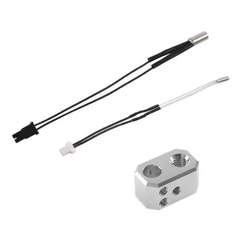 For Prusa MK4 24V 40W Heater Cartridge Thermometer Line And Heating Block Kit Silver Heating Block K