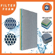 8D 12D 15D Reusable Aquarium Filter Sponge Foam for Fish Tanks Washable / Biochemical Mat