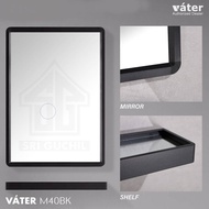 Black White Gold Aluminum Bathroom Mirror Aluminum Mirror Collapsible Shelf Vater 40/60cm Cermin Besar Bilik Air Moden