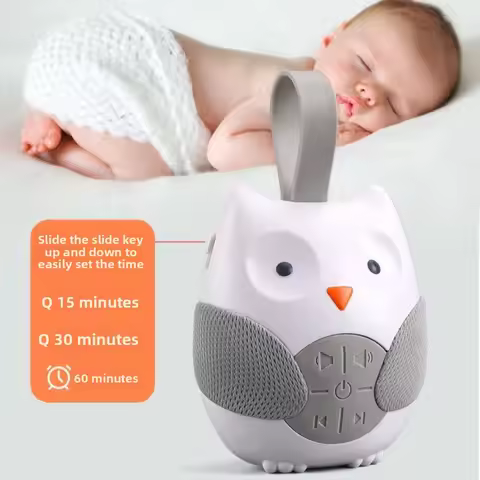 Hanging Owl Bedside Sound Machine White Noise Music Player Soothing Sleep Aid with Lullaby Timer for