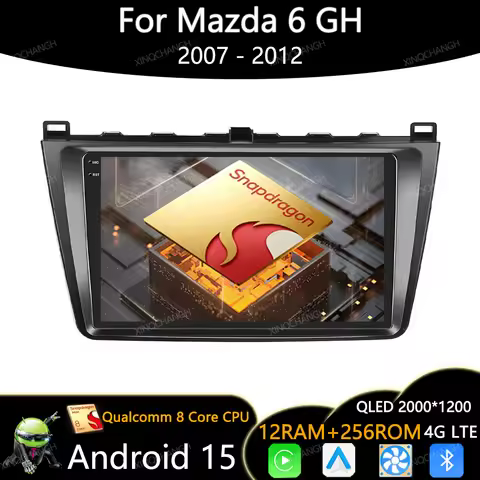 Android 15 Car Radio For Mazda 6 II GH 2007 - 2012 Carplay Auto BT Multimedia Stereo Video Player 2D