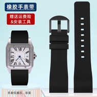 New Style New Style New Adapt to Cartier Santos100 Rubber Strap Santos Men Waterproof Silicone Brace