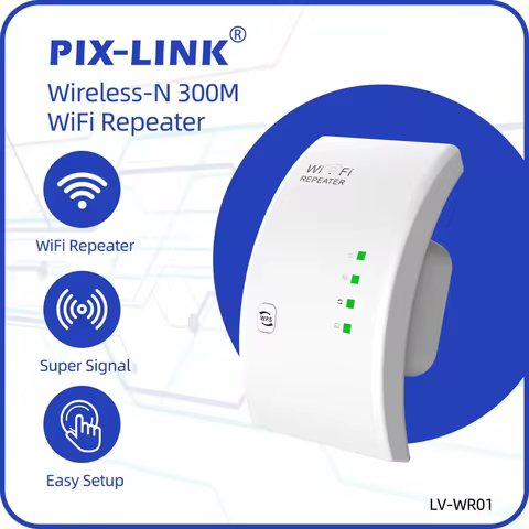PIX-LINK WR01 Wireless WiFi Repeater Wifi Extender Ultraboost Wifi Amplifier Long Range Repiter 300M