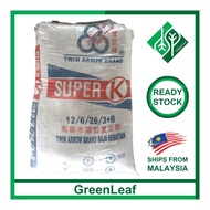 50KG TAF Super K NPK 12-6-26 Twin Arrow Oil Palm Fertilizer Fertiliser Baja Sawit Magnesium Boron