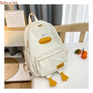 AXIOM Cartoon Duck Backpack, Zippered Nylon Toddler Backpack, Daypack Large Capacity 3-layer Pockets