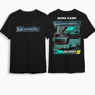 CUSTOM NAME T-SHIRT BUS KOMANG JB5 BOYS GIRLS AGE 1 2 3 4 5 6 7 8 9 10 11 12 13 YEARS