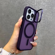 Luxury Frosted Semi-transparent Magnetic Shockproof Phone Case for iPhone 16 15 14 13 12 11 Pro Max 