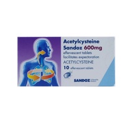 Sandoz Acetylcysteine 600mg 10 Effervescent Tablets For Cough and Phlegm